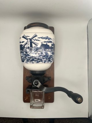 Antiguo Molinillo de Café Cerámica Holandesa