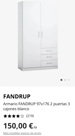 Armario FANDRUP 2 puertas 3 cajones