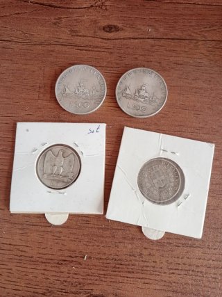 4 Monedas Antiguas de Plata de Italia