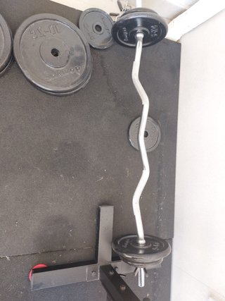 Banca Pesas Plegable Corength + Discos y barras