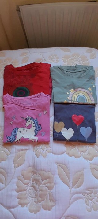 4 Camisetas Manga Larga Niña 7-8 años