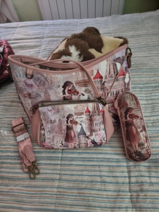 Set de Bolsos y Funda con Estampado