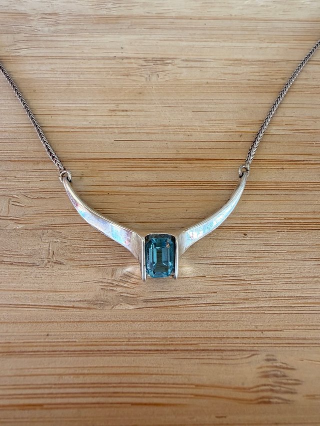 Collar Plata 925 con Piedra Azul