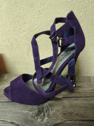 Sandalias de tacón moradas Blanco