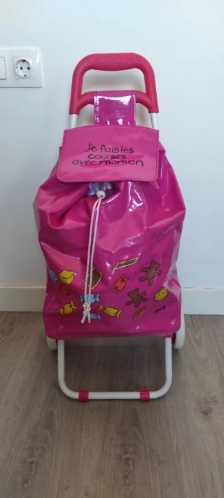 Carrito de la compra rosa infantil
