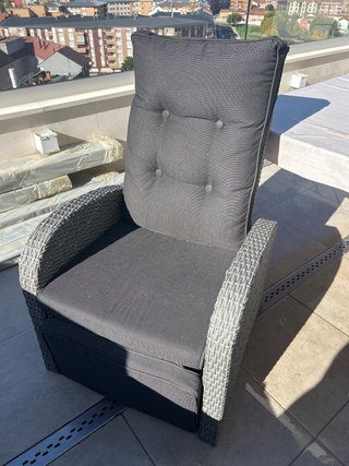 Sillón de jardín reclinable gris