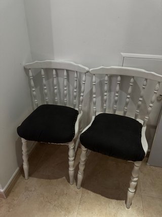 Set di 2 sedie vintage bianche