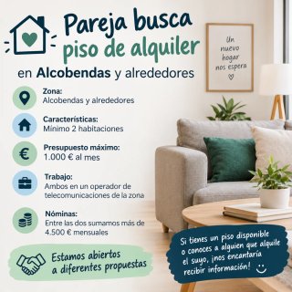 Pareja busca piso en Alcobendas y alrededores