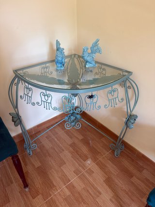 Mesa Rinconera de Metal y Cristal