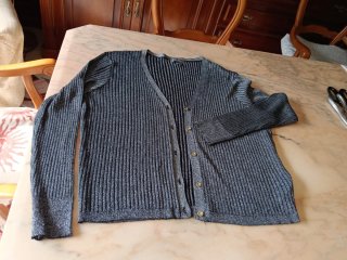 Chaqueta de punto brillante gris