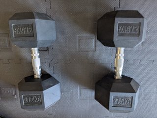 2 Mancuernas Hexagonales de 27,5 kg