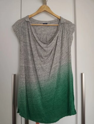 Camiseta lino Skunkfunk Gris y Verde