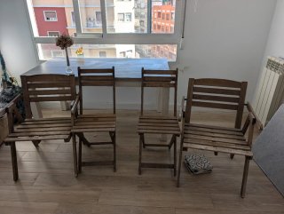 Set de 4 sillas de madera para terraza