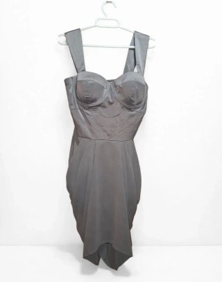 Vestido Fiesta Gris Lila Talla S