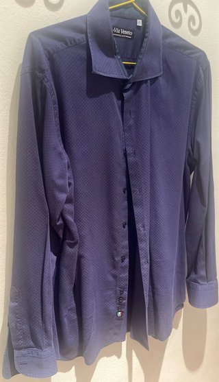 Camisa Via Veneto cuadros azul