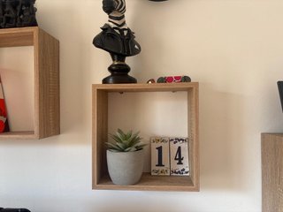 Set di 3 Scaffali Cubo in Legno