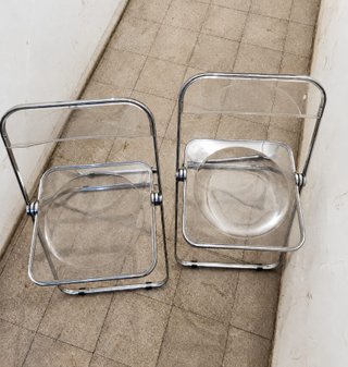 2 Sedie Pieghevoli Plia Castelli Anni 70