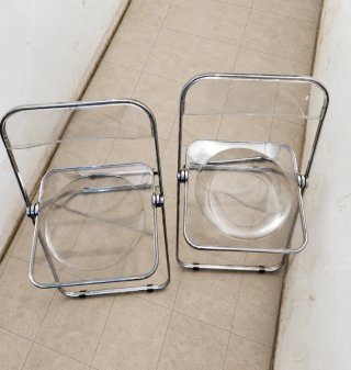 2 Sedie Pieghevoli Plia Castelli Anni 70