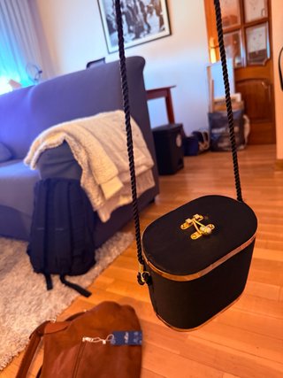 Bolso Bombonera Fiesta Zara Negro