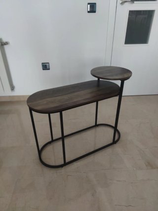 Mesa auxiliar moderna madera y metal