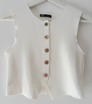 Chaleco Zara Botones Dorados Talla S