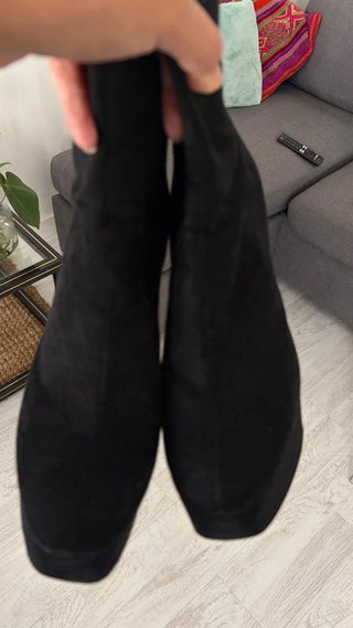 Botines negros de plataforma y tacón 12cm
