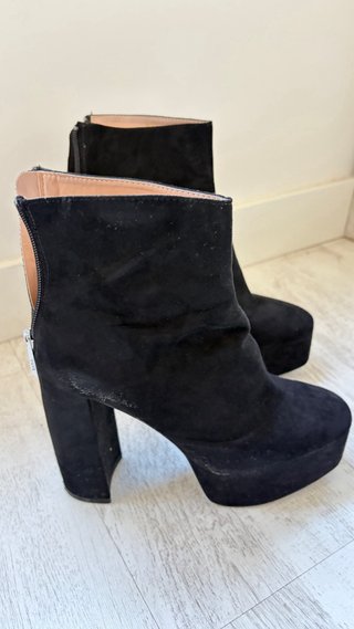 Botines negros de plataforma y tacón 12cm