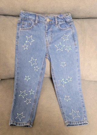 Pantalón Vaquero Niña 5 Años con Estrellas
