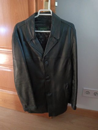 Chaqueta de cuero Springfield hombre negra