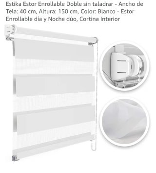 2 Estores Enrollables Blanco 40x150.