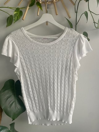 Top de punto blanco Camaieu