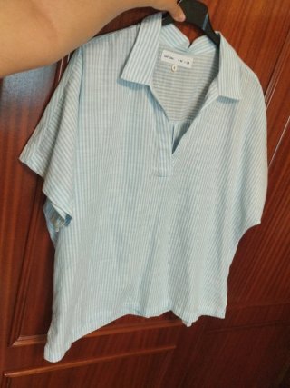 Camisa de lino a rayas Lefties Talla M.
