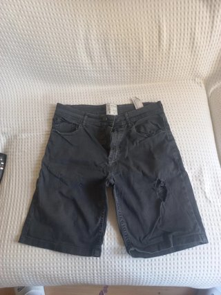 Bermudas vaqueras negras Pull&Bear