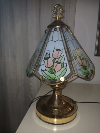 2 Lámparas Vintage Cristal y Metal