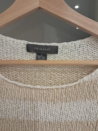 Jersey rayas beige y blanco Talla S