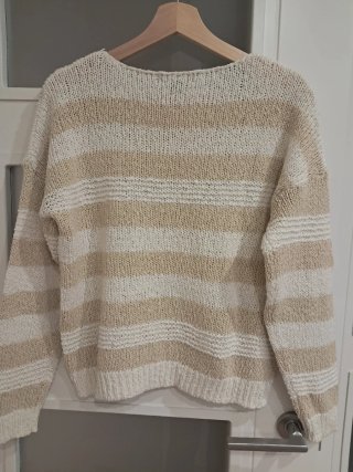 Jersey rayas beige y blanco Talla S