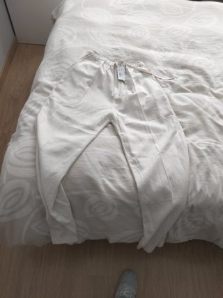 Pantalón de lino beige