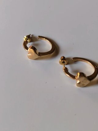 Pendientes Aro Corazón Dorados