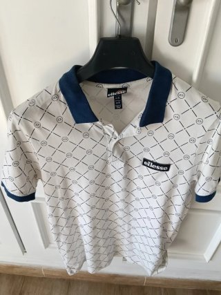 Polo Ellesse Blanco y Azul Talla S