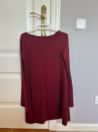 Vestido Zara Manga Campana burdeos