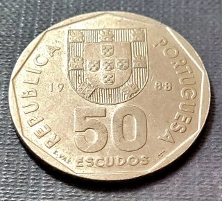 Moneda 50 Escudos Portugal 1988