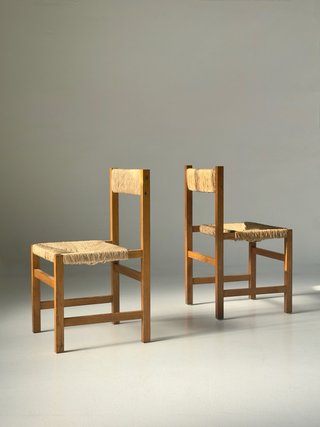 Silla Roble y enea Jordi Casablancas 1970 vintage