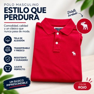 Polo Abercrombie & Fitch Rojo Talla XL
