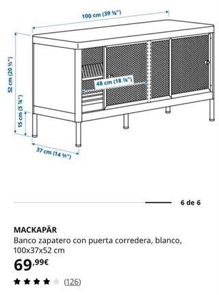 Zapatero-banco IKEA blanco