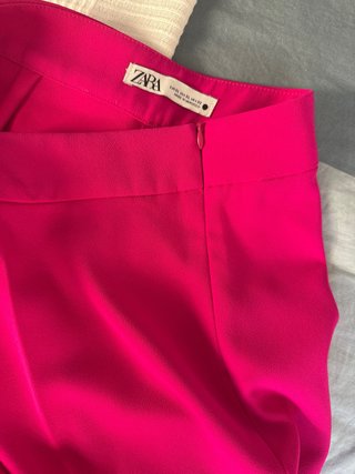 Pantalón traje mujer Zara rosa