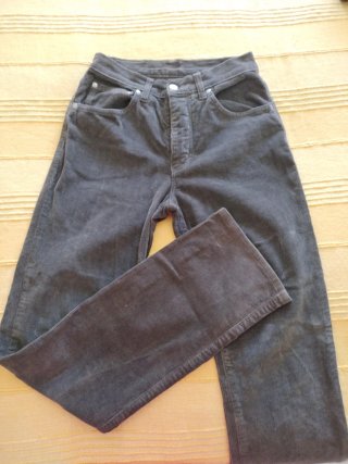 Pantalones pana fina mujer marrones