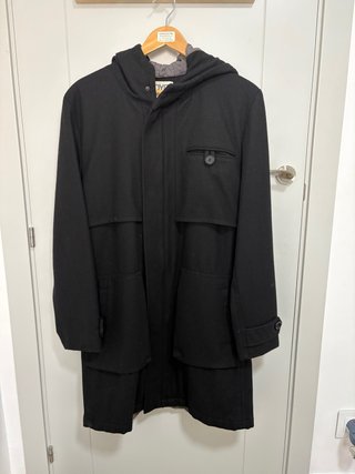 Abrigo de paño negro Pull & Bear