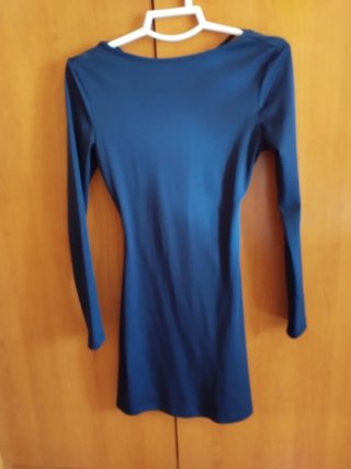 Vestido azul manga larga