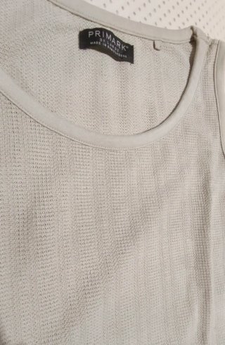 Camiseta tirantes tejido gofrado beige talla 3XL