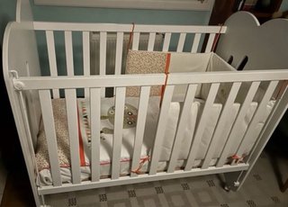 Cuna de Madera Blanca 60x120